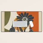 Modern Daisies in Contrast Desk Mat Gallery Image 1