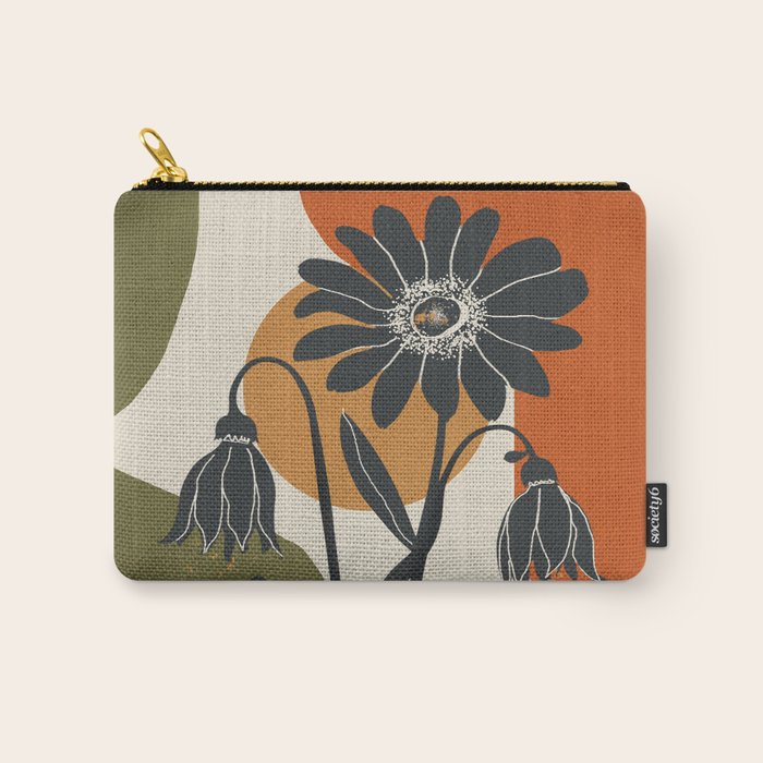 Modern Daisies in Contrast Carry All Pouch Gallery Image 1