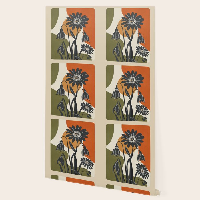 Modern Daisies in Contrast Wallpaper Gallery Image 2