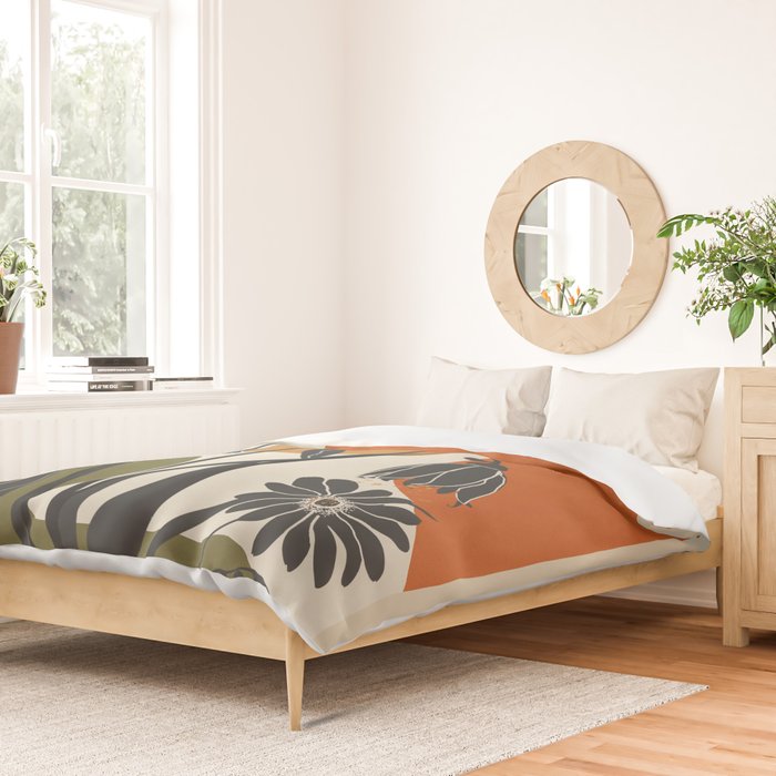 Modern Daisies in Contrast Duvet Cover Gallery Image 2