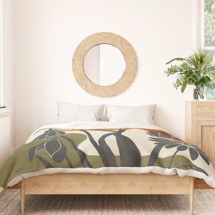 Modern Daisies in Contrast Duvet Cover Gallery Image 3