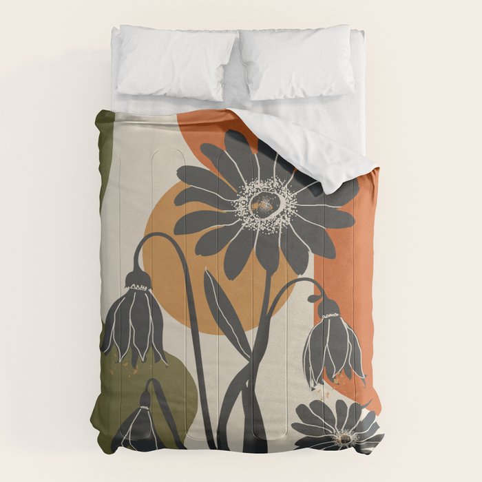 Modern Daisies in Contrast Comforter Gallery Image 6