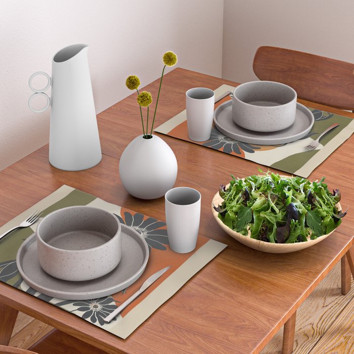 Modern Daisies in Contrast Placemat Gallery Image 2