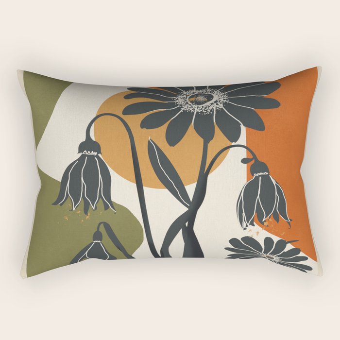 Modern Daisies in Contrast Rectangular Pillow Gallery Image 2