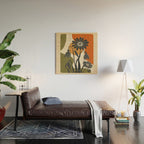 Modern Daisies in Contrast Wood Wall Art Gallery Image 2