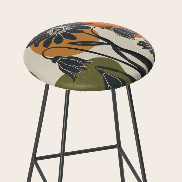 Modern Daisies in Contrast Stool Gallery Image 2