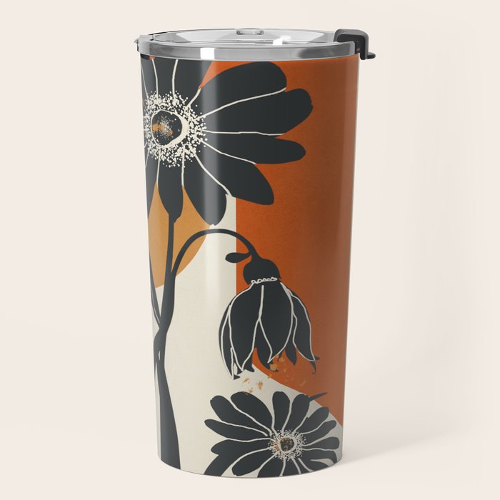 Modern Daisies in Contrast Travel Mug Gallery Image 2
