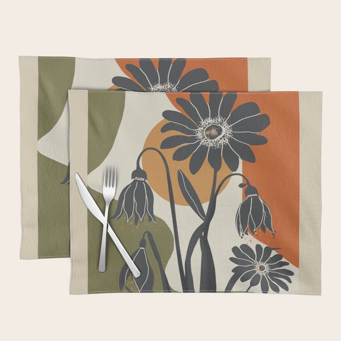 Modern Daisies in Contrast Placemat Gallery Image 1