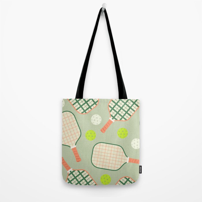 Retro Pickleball Pattern Tote Bag Gallery Image 2