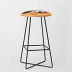 Charro mexican kawaii cute sugar skull mexican style cempasúchil mustache mexican sombrero skeleton  Stool Gallery Image 1