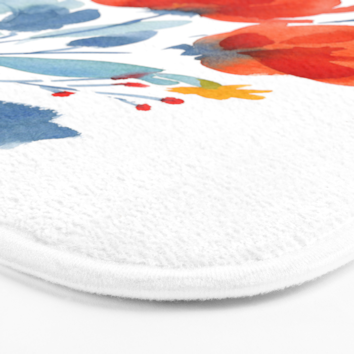Watercolor Flowers Bath Mat Gallery Image 3