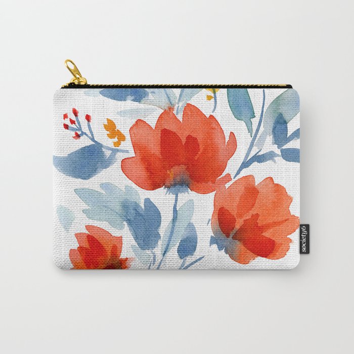 Watercolor Flowers Carry All Pouch Gallery Image 1
