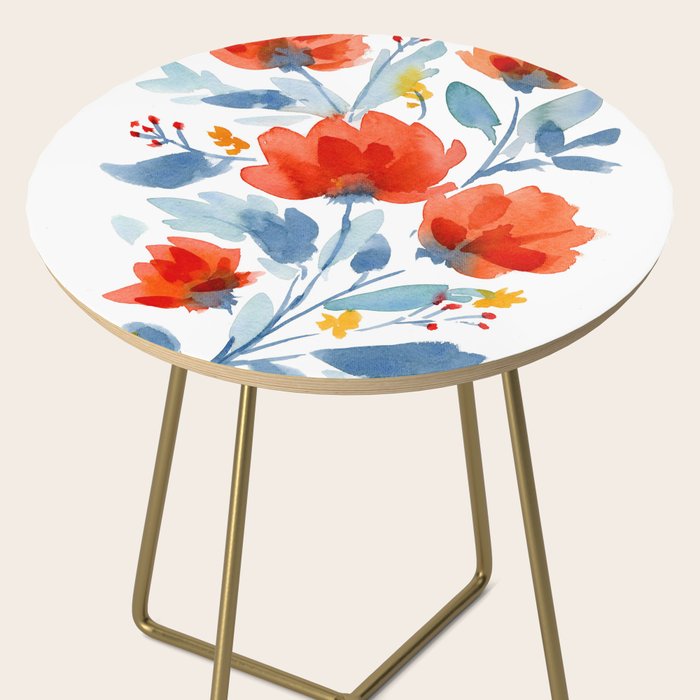 Watercolor Flowers Side Table Gallery Image 2