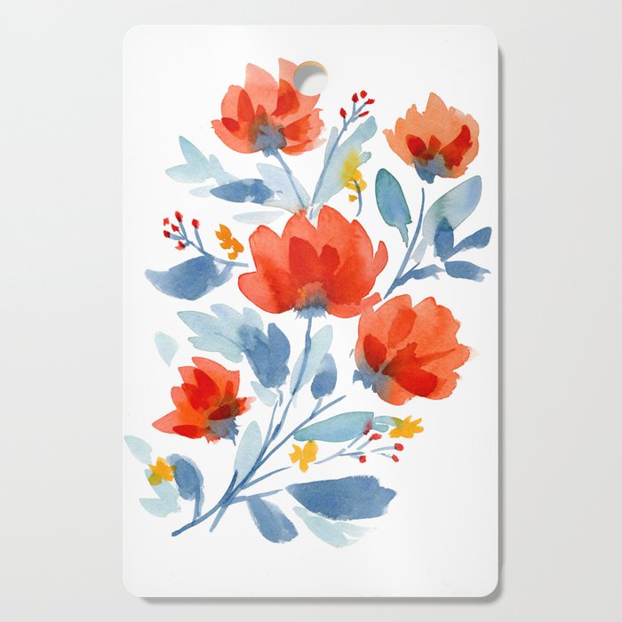 Watercolor Flowers Cutting Board Gallery Image 1