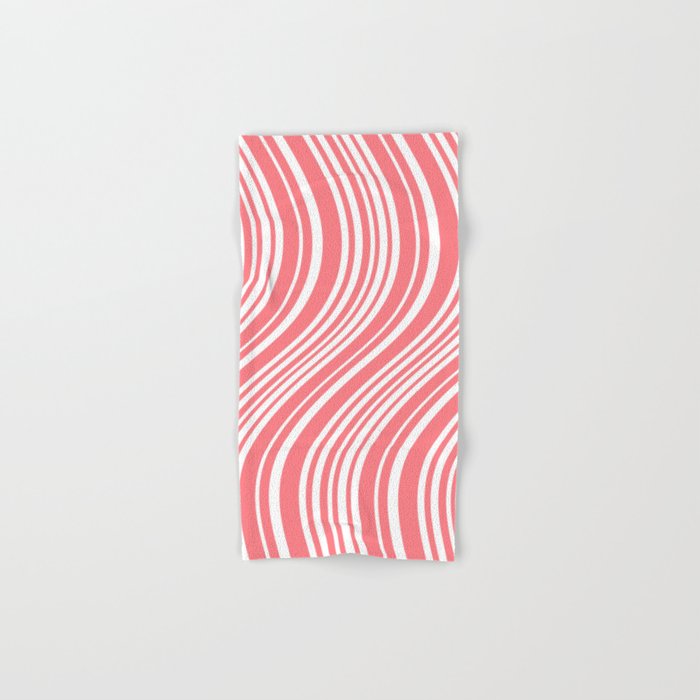 Wavy Stripes XXXII - Coral Pink Bath Towel Gallery Image 1