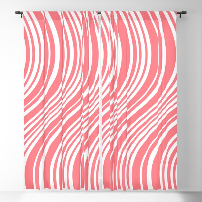 Wavy Stripes XXXII - Coral Pink Window Curtain Gallery Image 5