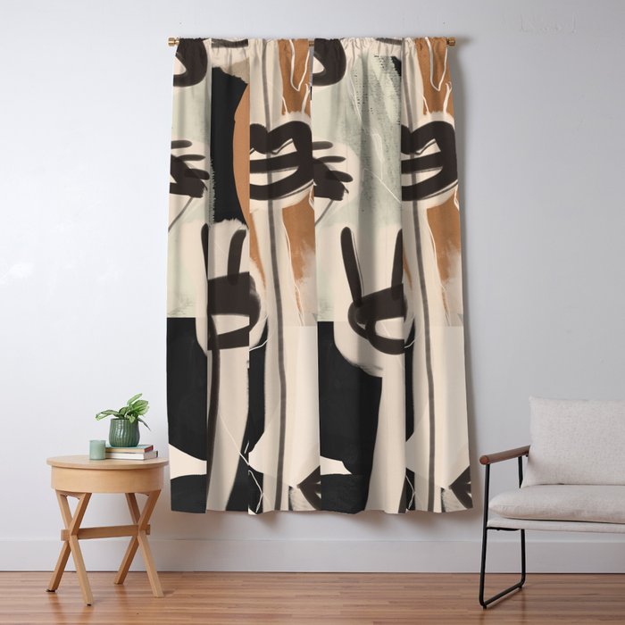 Modern Abstract Art Face 24 Window Curtain Gallery Image 5