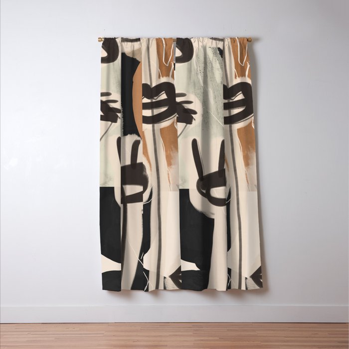 Modern Abstract Art Face 24 Window Curtain Gallery Image 3
