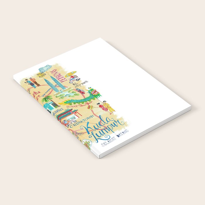 Illustrative map Kuala Lumpur Malaysia travel Notebook Gallery Image 2