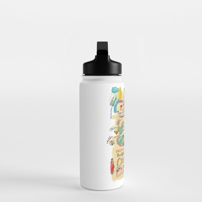Illustrative map Kuala Lumpur Malaysia travel Water Bottle Gallery Image 3