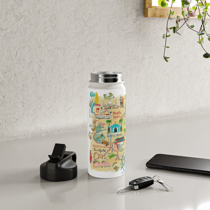 Illustrative map Kuala Lumpur Malaysia travel Water Bottle Gallery Image 4