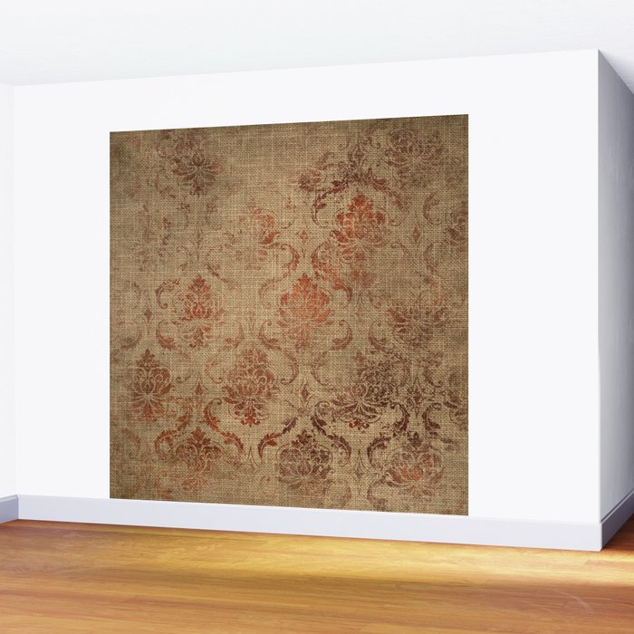 Aged Damask Texture 1 Wall Mural Gallery Image 2