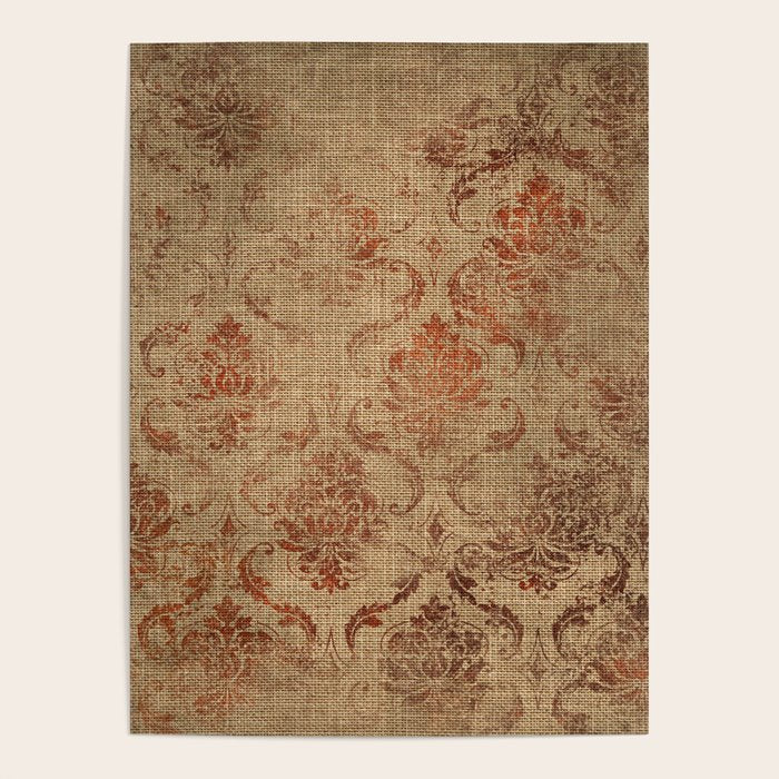 Aged Damask Texture 1 Poster Gallery Image 4