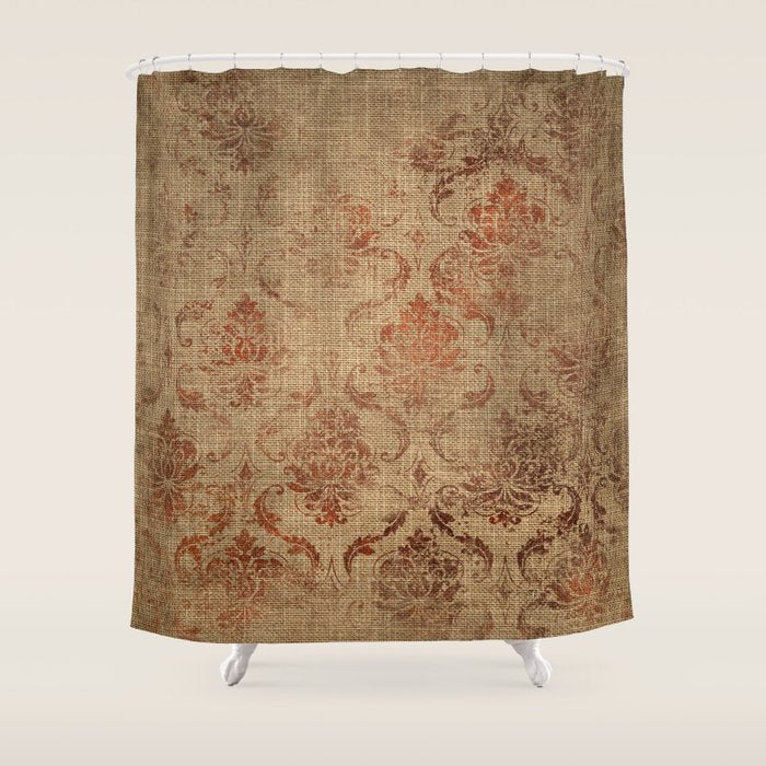 Aged Damask Texture 1 Shower Curtain Gallery Image 1