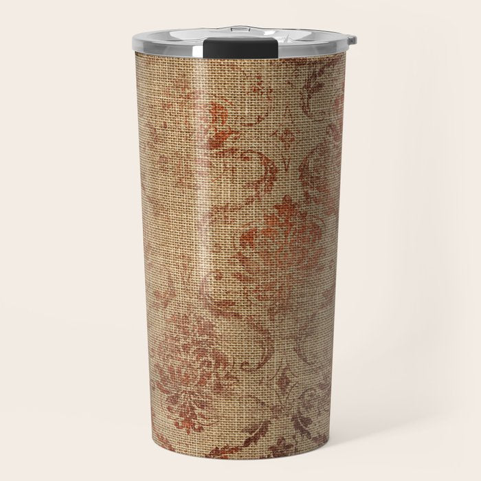 Aged Damask Texture 1 Travel Mug Gallery Image 1