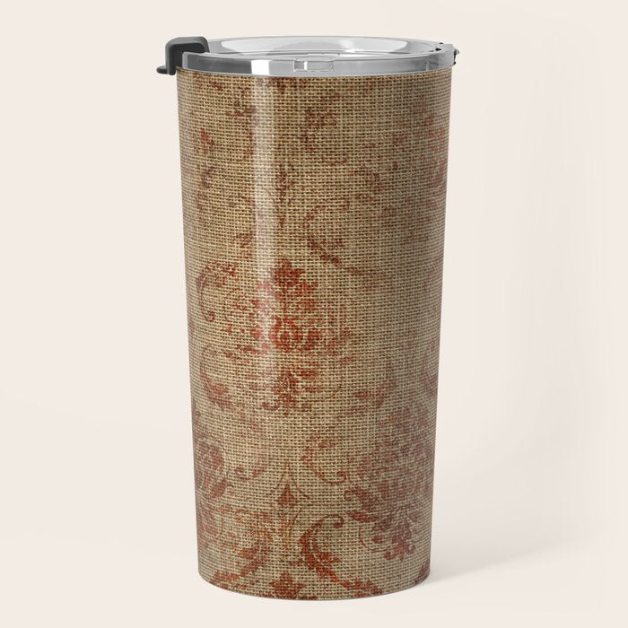 Aged Damask Texture 1 Travel Mug Gallery Image 3