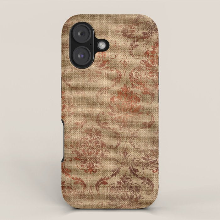 Aged Damask Texture 1 iPhone Case Gallery Image 1