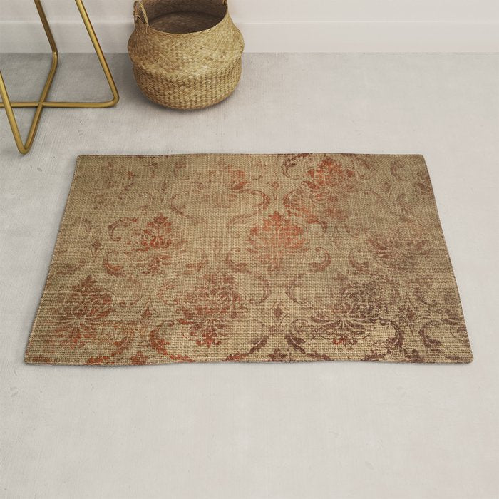 Aged Damask Texture 1 Rug Gallery Image 1