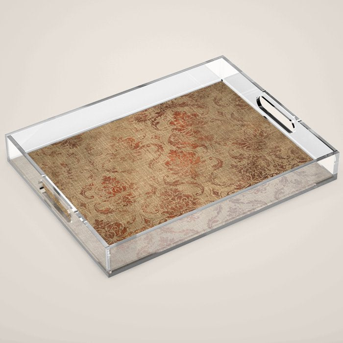 Aged Damask Texture 1 Acrylic Tray Gallery Image 1