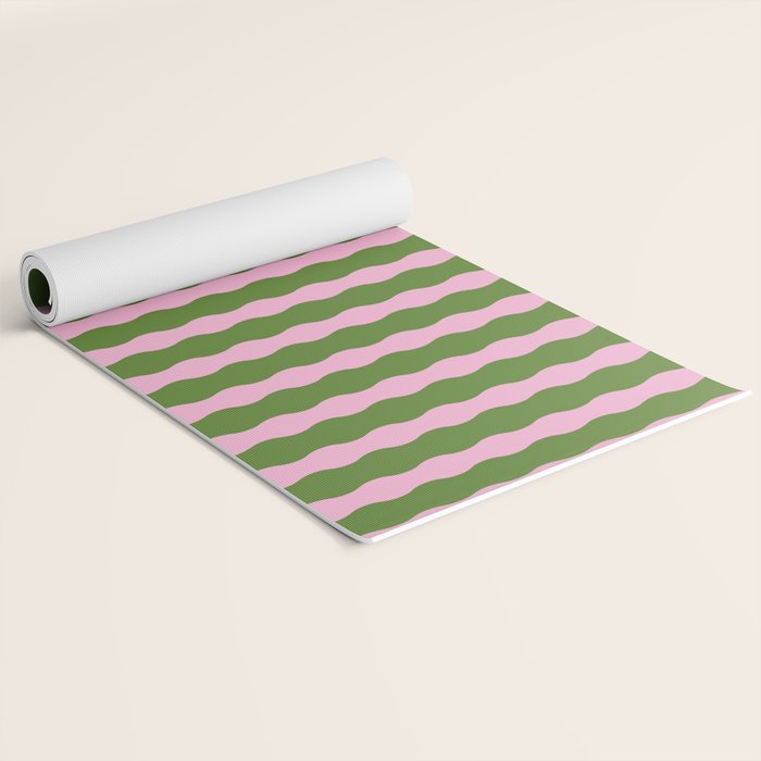 Wavy Retro Striped Pattern Yoga Mat Gallery Image 2