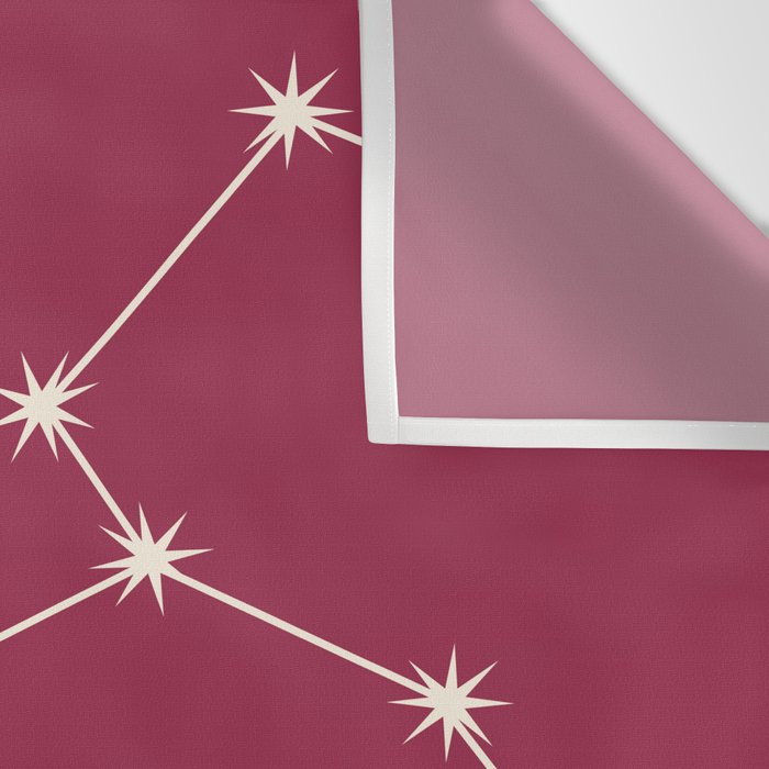Leo Zodiac Star Constellation Line Art Pink Wall Tapestry Gallery Image 3