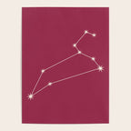 Leo Zodiac Star Constellation Line Art Pink Poster Gallery Image 4