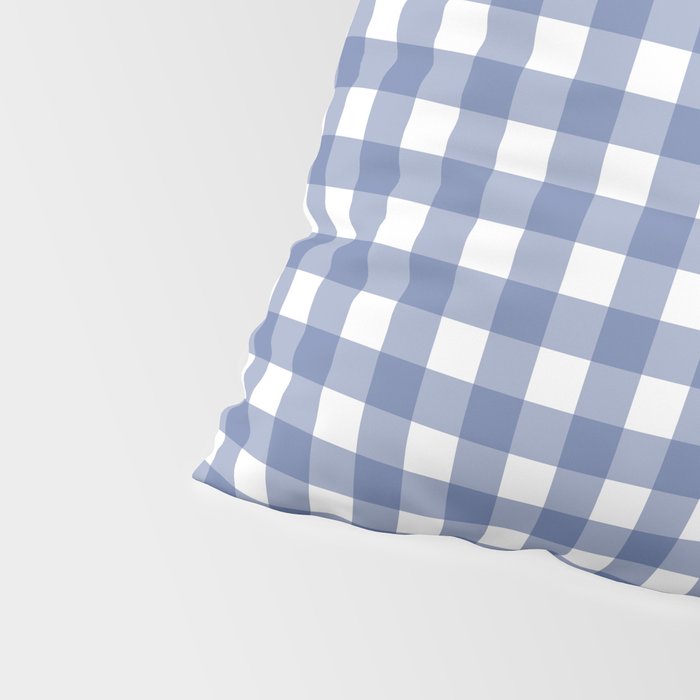 Gingham Check Pattern in Navy Blue and White Pillow Sham Gallery Image 4