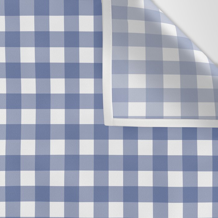 Gingham Check Pattern in Navy Blue and White Wall Tapestry Gallery Image 3
