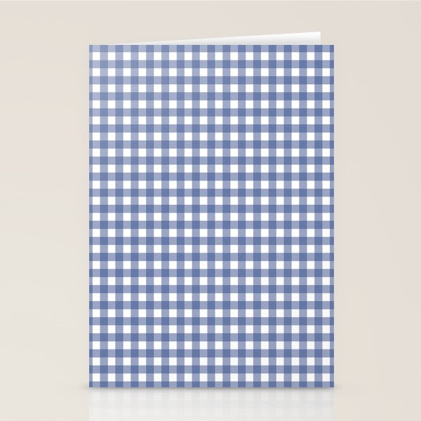 Gingham Check Pattern in Navy Blue and White Stationery Card Gallery Image 2