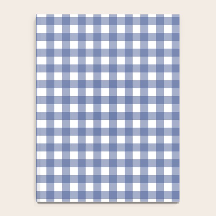 Gingham Check Pattern in Navy Blue and White Notebook Gallery Image 4