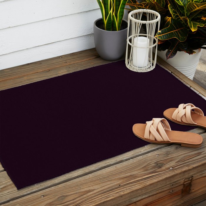 Simply Deep Eggplant Purple Outdoor Rug Gallery Image 2