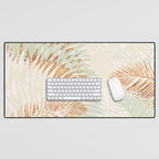 My blush and copper abstract Aloha Tropical Jungle Palm Garden Desk Mat Gallery Image 1