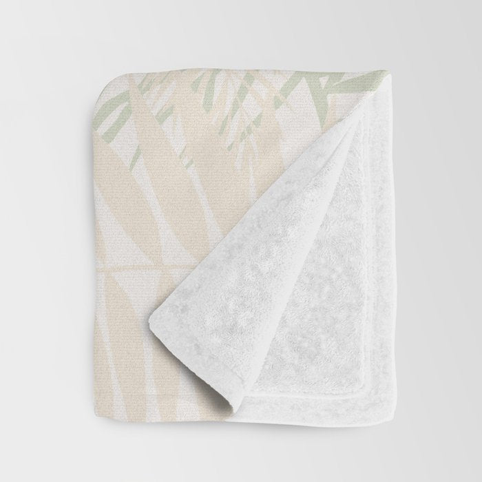My blush and copper abstract Aloha Tropical Jungle Palm Garden Throw Blanket Gallery Image 3