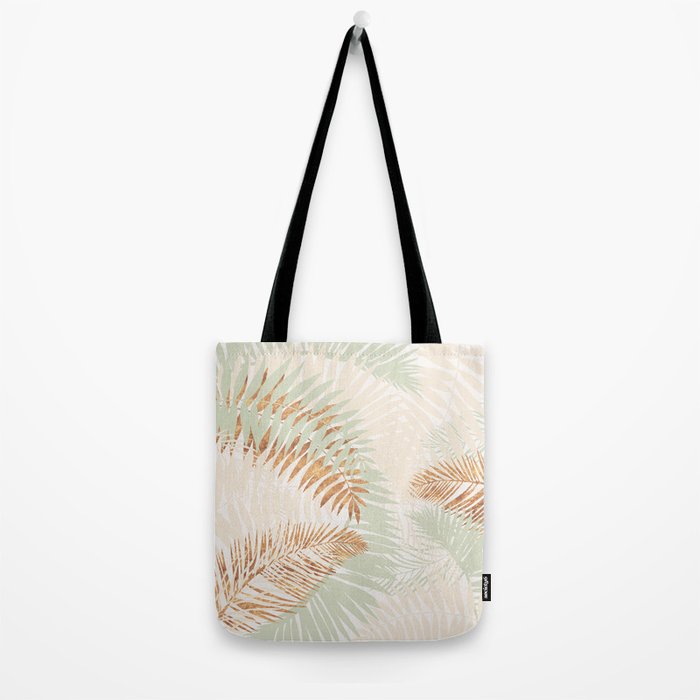 My blush and copper abstract Aloha Tropical Jungle Palm Garden Tote Bag Gallery Image 2