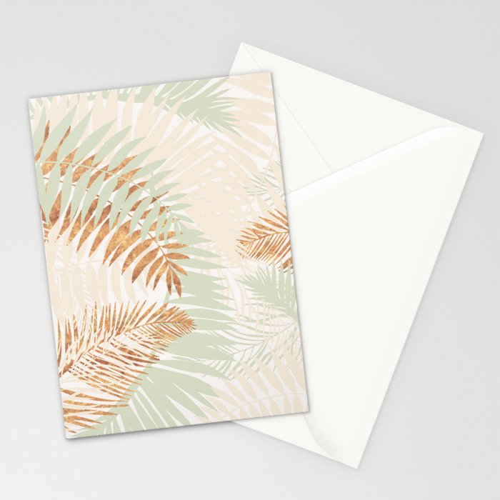 My blush and copper abstract Aloha Tropical Jungle Palm Garden Stationery Card Gallery Image 2