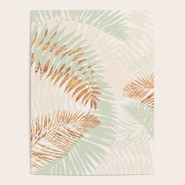 My blush and copper abstract Aloha Tropical Jungle Palm Garden Poster Gallery Image 4