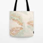 My blush and copper abstract Aloha Tropical Jungle Palm Garden Tote Bag Gallery Image 1