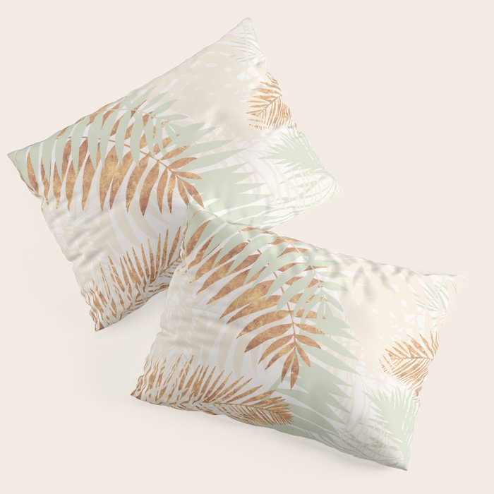 My blush and copper abstract Aloha Tropical Jungle Palm Garden Pillow Sham Gallery Image 3
