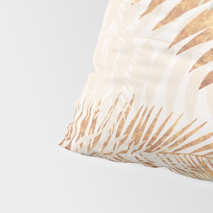 My blush and copper abstract Aloha Tropical Jungle Palm Garden Pillow Sham Gallery Image 4