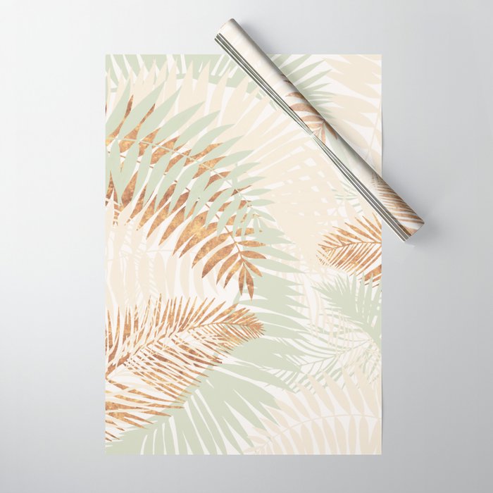 My blush and copper abstract Aloha Tropical Jungle Palm Garden Wrapping Paper Gallery Image 1